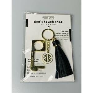 Pieces of Me Don't Touch That! Keychain with Black Tassel